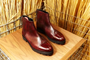Fall 2018 was about “the idea of lightness and walking and travel and movement,” said Paula Gerbese, who noted John Lobb’s archives boast such sporty styles as Forties ski boots to tennis shoes from the Twenties. She took the popular Levah sneaker silhouette, evolving it into EVA-soled styles with double buckles, chukka boots and Chelsea boots – all in autumnal suede. There were also lovely derby boots fastened with ski hooks and done with double welt stitch sole plus a bespoke group of completely seamless styles molded on a specially created last.