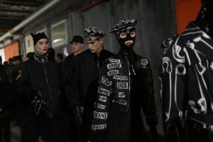 Backstage at Moschino Men's Fall 2018
