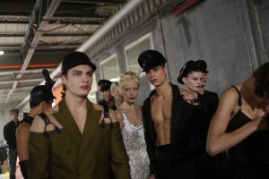 Backstage at Moschino Men's Fall 2018