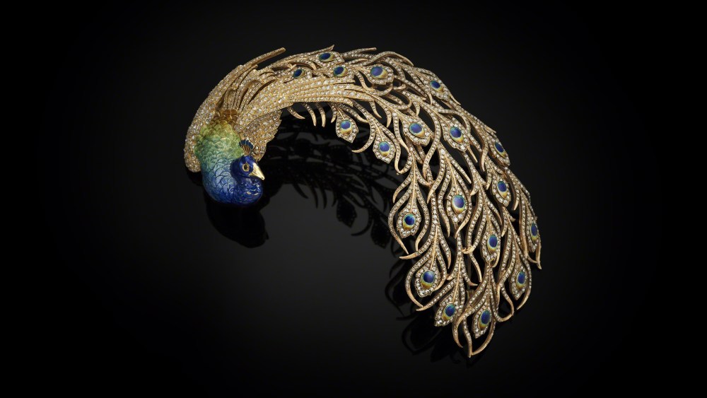 An aigrette in the form of a peacock, bought in 1905 by Maharaja Jagatjit Singh of Kapurthala from Paris-based jeweller Mellerio dits Meller.