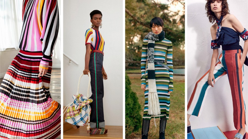 Colorful stripes atop daytime silhouettes proved to be one of the more striking trends of the season. DVF and Tanya Taylor opted for separates with strong lines, while Carolina Herrera argued for a full head-to-toe look.Pictured: Altuzarra, Carolina Herrera, DVF, and Tanya Taylor