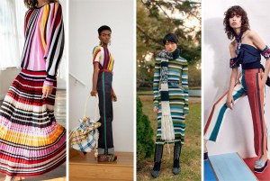 Colorful stripes atop daytime silhouettes proved to be one of the more striking trends of the season. DVF and Tanya Taylor opted for separates with strong lines, while Carolina Herrera argued for a full head-to-toe look.Pictured: Altuzarra, Carolina Herrera, DVF, and Tanya Taylor