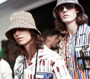 Backstage at Prada Men's Fall 2018