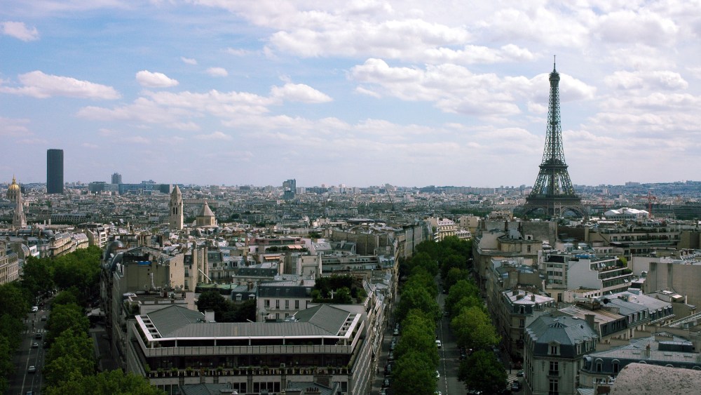 This Image not to be used by any Greeting Card Publishers.Mandatory Credit: Photo by John Curtis/REX/Shutterstock (802572cl)Skyline view of Paris, showing the Eiffel Tower, taken from the Arc De Triomphe, Paris, France.Paris, France - Aug 2008