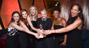 Alexis Bledel, Madeline Brewer, Yvonne Strahovski, Elisabeth Moss, Samira Wiley and Amanda BrugerFOX Golden Globes After Party, Inside, Los Angeles, USA - 07 Jan 2018