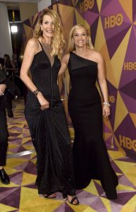 Laura Dern, Reese Witherspoon. Laura Dern, winner of the award for best performance by an actress in a supporting role in a series, limited series or motion picture made for television for "Big Little Lies", left, and Reese Witherspoon arrive at the HBO Golden Globes afterparty at the Beverly Hilton Hotel, in Beverly Hills, Calif75th Annual Golden Globe Awards - HBO Afterparty, Beverly Hills, USA - 07 Jan 2018