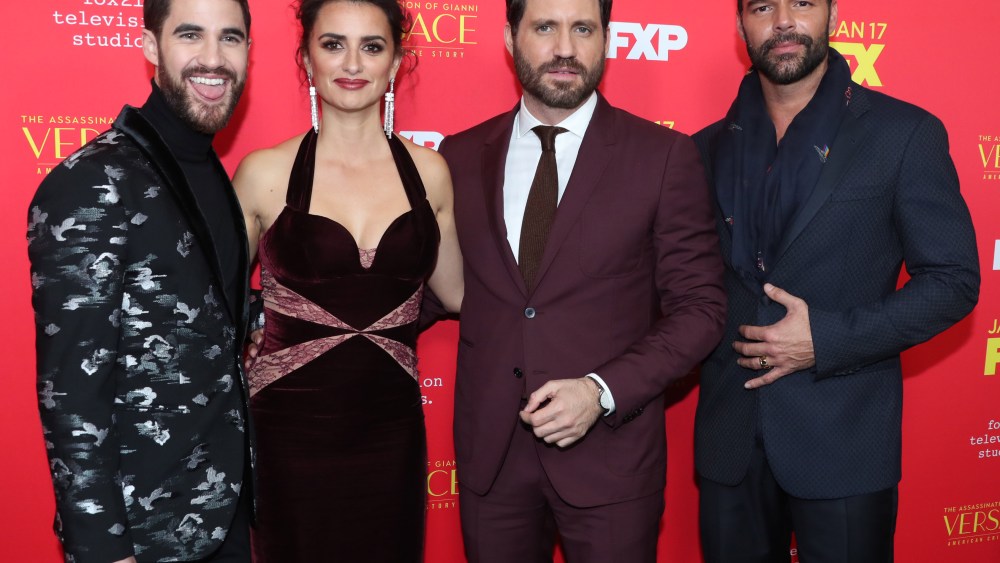 Darren Criss, Penelope Cruz. Edgar Ramirez and Ricky Martin'The Assassination of Gianni Versace: American Crime Story' TV show premiere, Arrivals, Los Angeles, USA - 08 Jan 2018