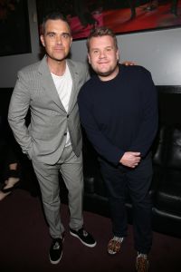 Robbie Williams and James Corden Stella McCartney presentation, Inside, Los Angeles, USA - 16 Jan 2018