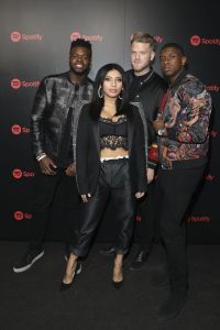 The music group Pentatonix attends Spotify's Best New Artists 2018 Party at Skylight Clarkson Sq, in New YorkSpotify Best New Artists 2018 Party, New York, USA - 25 Jan 2018