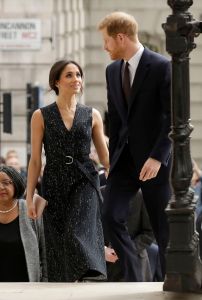 Britain's Prince Harry and his fiancee Meghan Markle arrive to attend a Memorial Service to commemorate the 25th anniversary of the murder of black teenager Stephen Lawrence at St Martin-in-the-Fields church in LondonBritain Lawrence, London, United Kingdom - 23 Apr 2018
