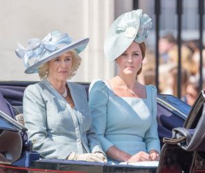 Camilla Duchess of Cornwall and Catherine Duchess of Cambridge at the Trooping the Color Ceremony