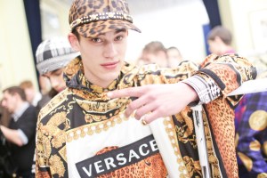 Backstage at Versace Men's Fall 2018