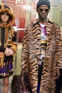 Backstage at Versace Men's Fall 2018