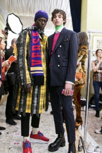 Backstage at Versace Men's Fall 2018