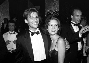 Christian Slater and Winona Ryder at the Oscars Governors Ball in 1989
