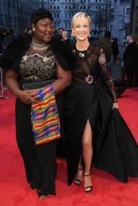 2018 BAFTAs red carpet Andrea Riseborough and Time's Up activist Phyll Opoku-Gyimah