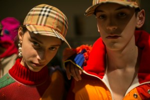 Backstage at Burberry February 2018 show