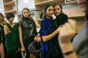 Backstage at Christopher Kane RTW Fall 2018