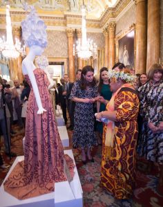 Catherine Duchess of Cambridge with Tukua Turia from The Cook Islands.