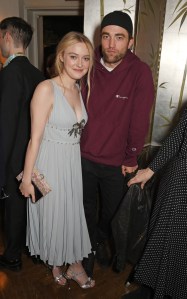 LONDON, ENGLAND - FEBRUARY 19:  Dakota Fanning (L) and Robert Pattinson attend the LOVE x Miu Miu Women's Tales dinner hosted by Katie Grand and Elle Fanning at Loulou's on February 19, 2018 in London, England.  

Pic Credit: Dave Benett