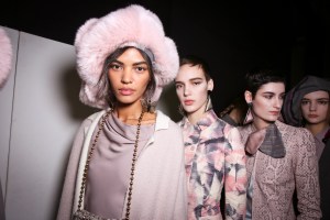Backstage at Giorgio Armani RTW Fall 2018