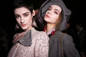 Backstage at Giorgio Armani RTW Fall 2018