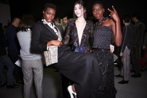 Backstage at Giorgio Armani RTW Fall 2018