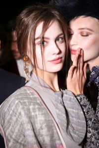 Backstage at Giorgio Armani RTW Fall 2018