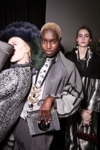 Backstage at Giorgio Armani RTW Fall 2018