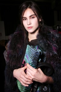 Backstage at Giorgio Armani RTW Fall 2018