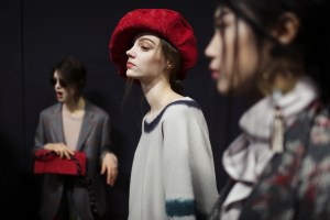 Backstage at Giorgio Armani RTW Fall 2018