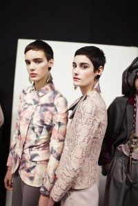 Backstage at Giorgio Armani RTW Fall 2018