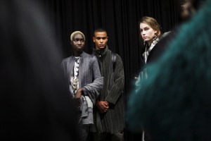 Backstage at Giorgio Armani RTW Fall 2018