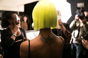 Backstage at Jeremy Scott RTW Fall 2018