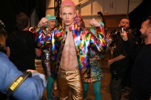 Backstage at Jeremy Scott RTW Fall 2018