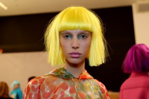 Model backstageJeremy Scott show, Backstage, Fall Winter 2018, New York Fashion Week, USA - 08 Feb 2018