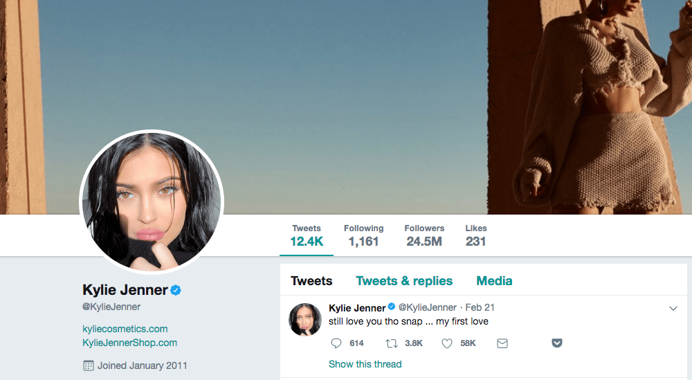 Kylie Jenner Snapchat Twitter