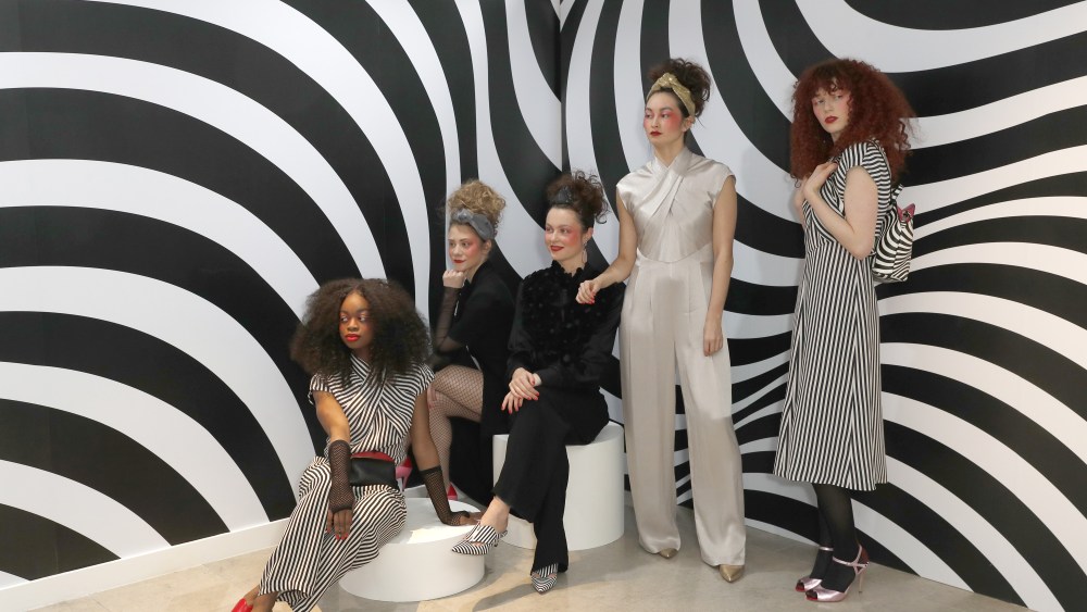 Models wearing Lulu Guinness' see-now-buy-now collection