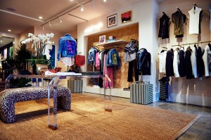 An interior view of the Veronica Beard Melrose Place Store.