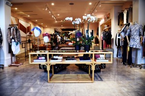 An interior view of the Veronica Beard Melrose Place Store.