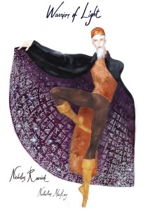 A sketch of the 'Warrior of Light' costumes