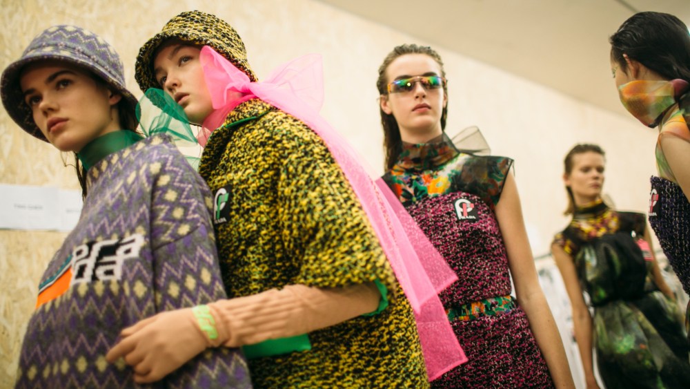 Backstage at Prada RTW Fall 2018