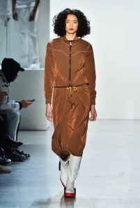 Model on the catwalk
Pyer Moss show, Runway, Fall Winter 2018, New York Fashion Week, USA - 10 Feb 2018