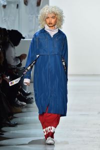Model on the catwalk
Pyer Moss show, Runway, Fall Winter 2018, New York Fashion Week, USA - 10 Feb 2018