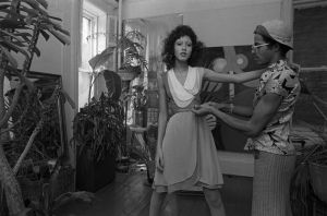 Fashion designer Stephen Burrows during a fitting with model Pat Cleveland in his East Village studio in New YorkStephen Burrows' Life is Filled With Color, New York