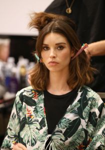 Model backstage Rachel Zoe Fall 2018 Collection Presentation, Backstage, Los Angeles, USA - 05 Feb 2018