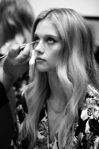 Model backstage Rachel Zoe Fall 2018 Collection Presentation, Backstage, Los Angeles, USA - 05 Feb 2018