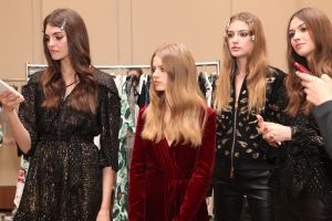 Models backstage Rachel Zoe Fall 2018 Collection Presentation, Backstage, Los Angeles, USA - 05 Feb 2018