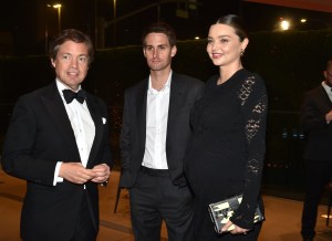 Nicolas Berggruen, Evan Spiegel and Miranda KerrThe Broad and Louis Vuitton celebrate Jasper Johns Something Resembling Truth, Cocktails, Los Angeles, USA - 08 Feb 2018