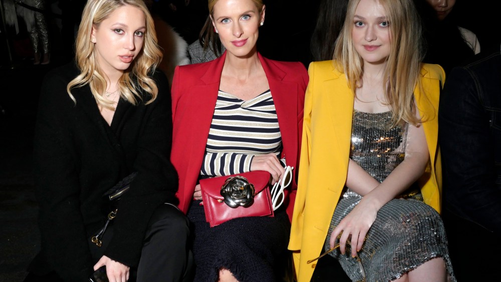 Princess Maria-Olympia of Greece, Nicky Hilton Rothschild and Dakota Fanning in the front rowOscar de la Renta show, Front Row, Fall Winter 2018, New York Fashion Week, USA - 12 Feb 2018